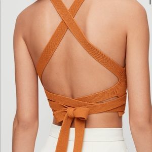 Aritzia Wilfred Cayenne Knit Wrap Crop Top XS